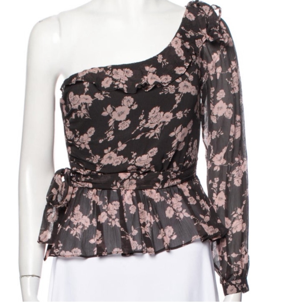 For love & Lemons one shoulder blouse XS (thj3)